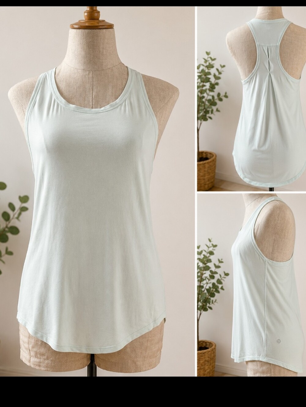Luliulemon Women's Light Mint Racerback Tank Top - Soft Everyday Layer Size M